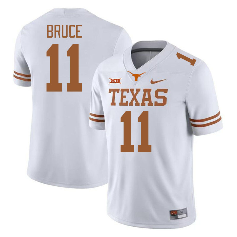 Men #11 McCoy Bruce Texas Longhorns College Football Jerseys Stitched-White